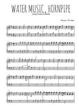 Téléchargez l'arrangement pour piano de la partition de Water music, Hornpipe en PDF